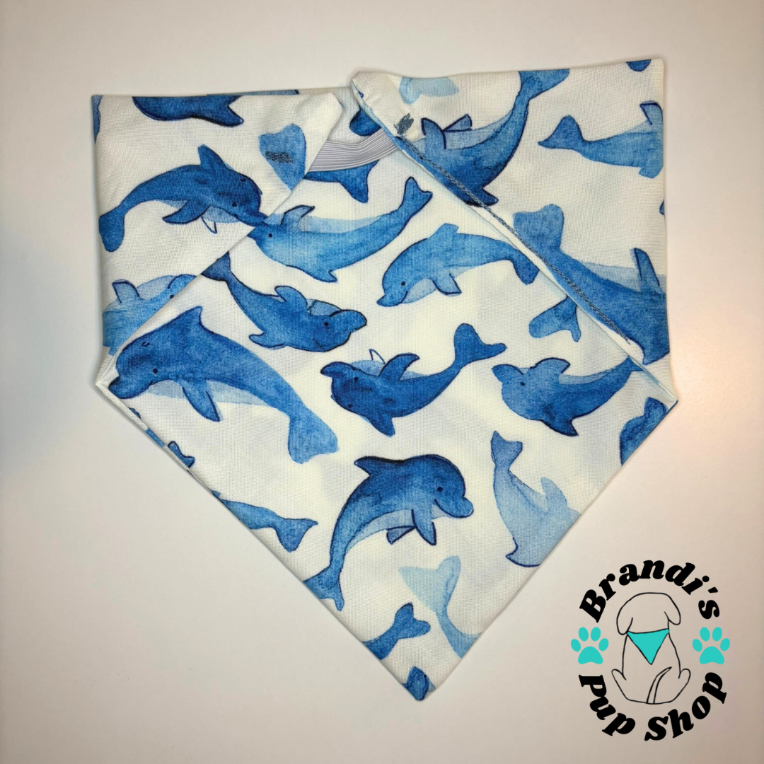 Watercolor Dolphins Dog Bandana