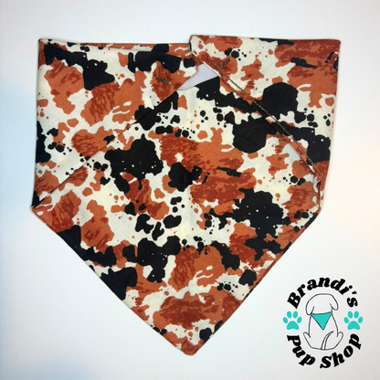 Brown Cow Print Dog Bandana