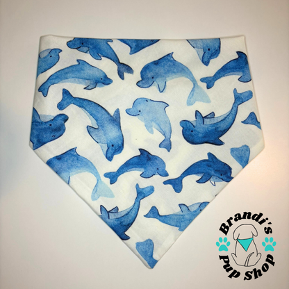 Watercolor Dolphins Dog Bandana