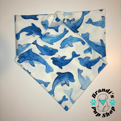 Watercolor Dolphins Dog Bandana