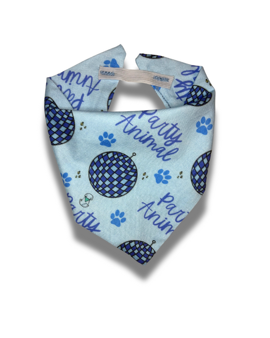 Blue Party Animal Dog Bandana