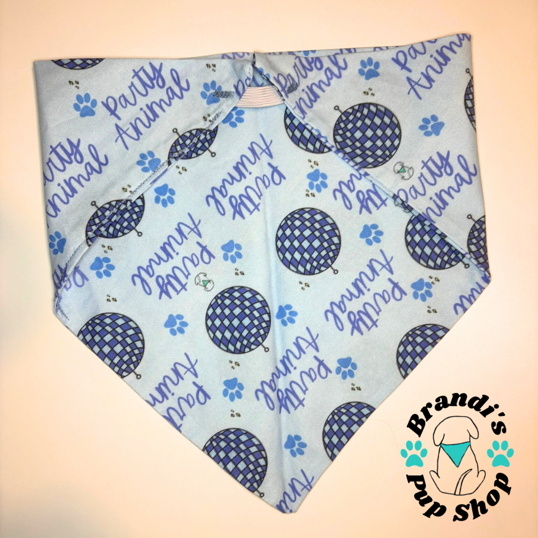 Blue Party Animal Dog Bandana
