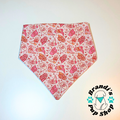 Pink Cowgirl Dog Bandana