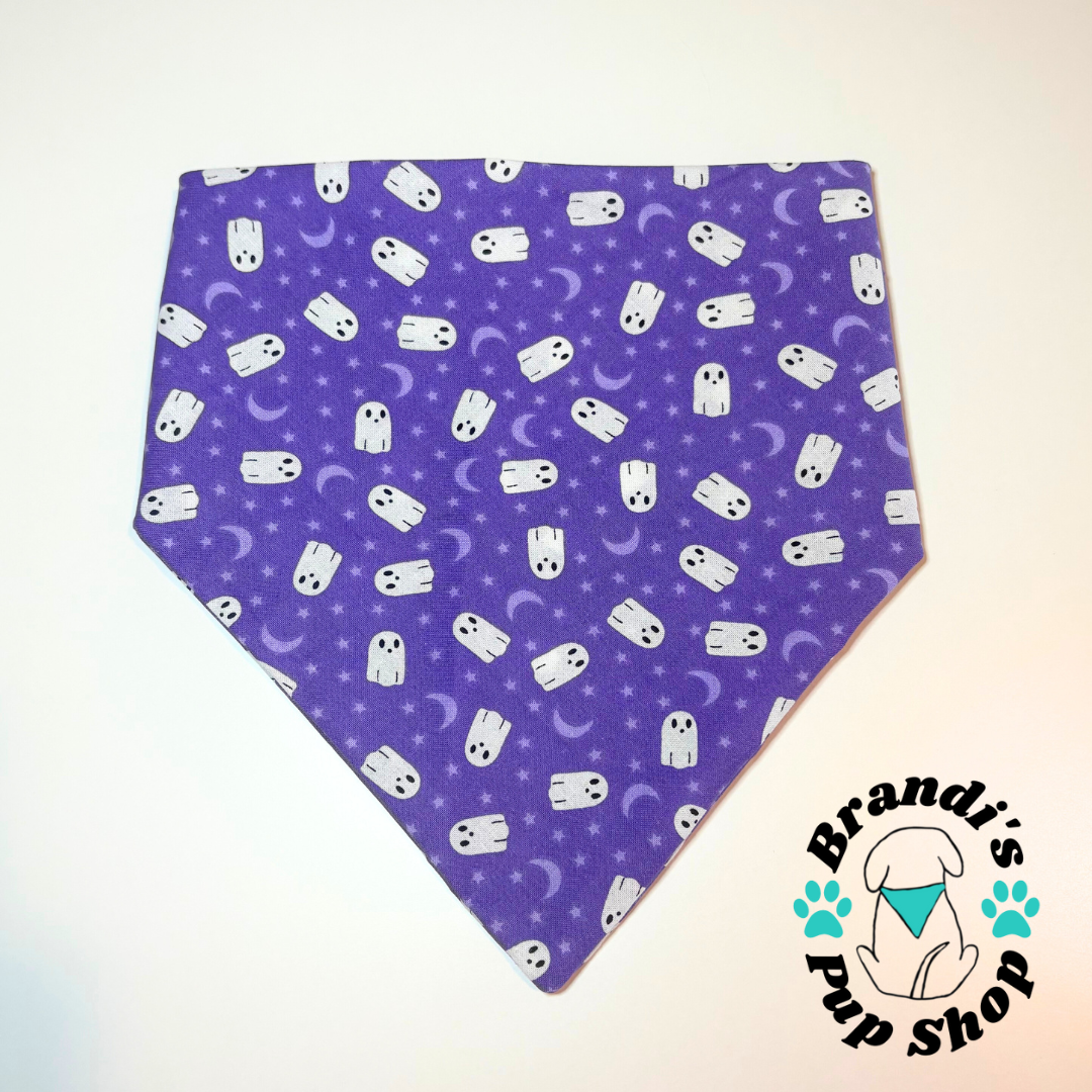 Purple Ghosts Dog Bandana