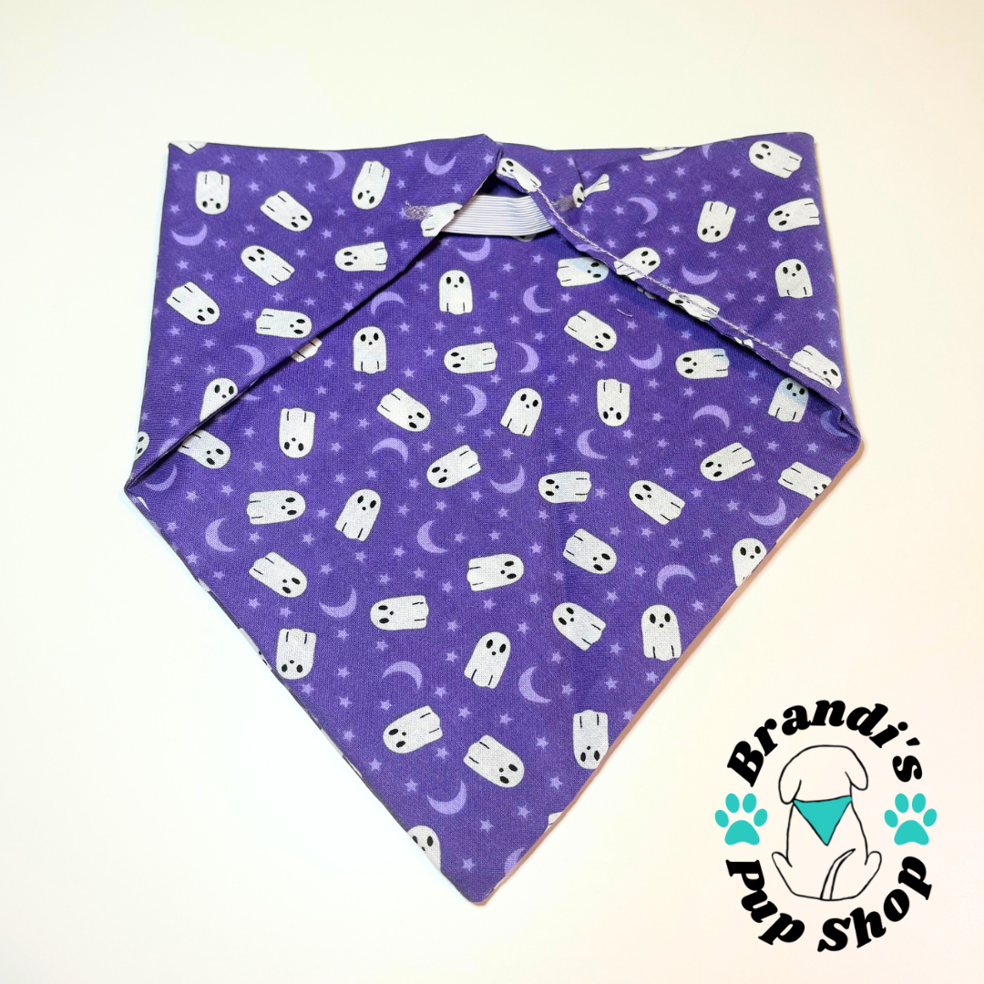 Purple Ghosts Dog Bandana