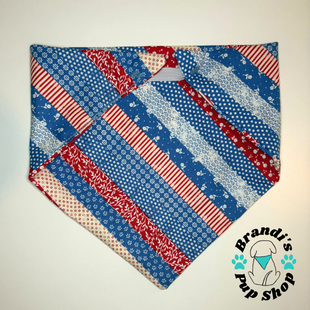 Patriotic Patchwork Dog Bandana