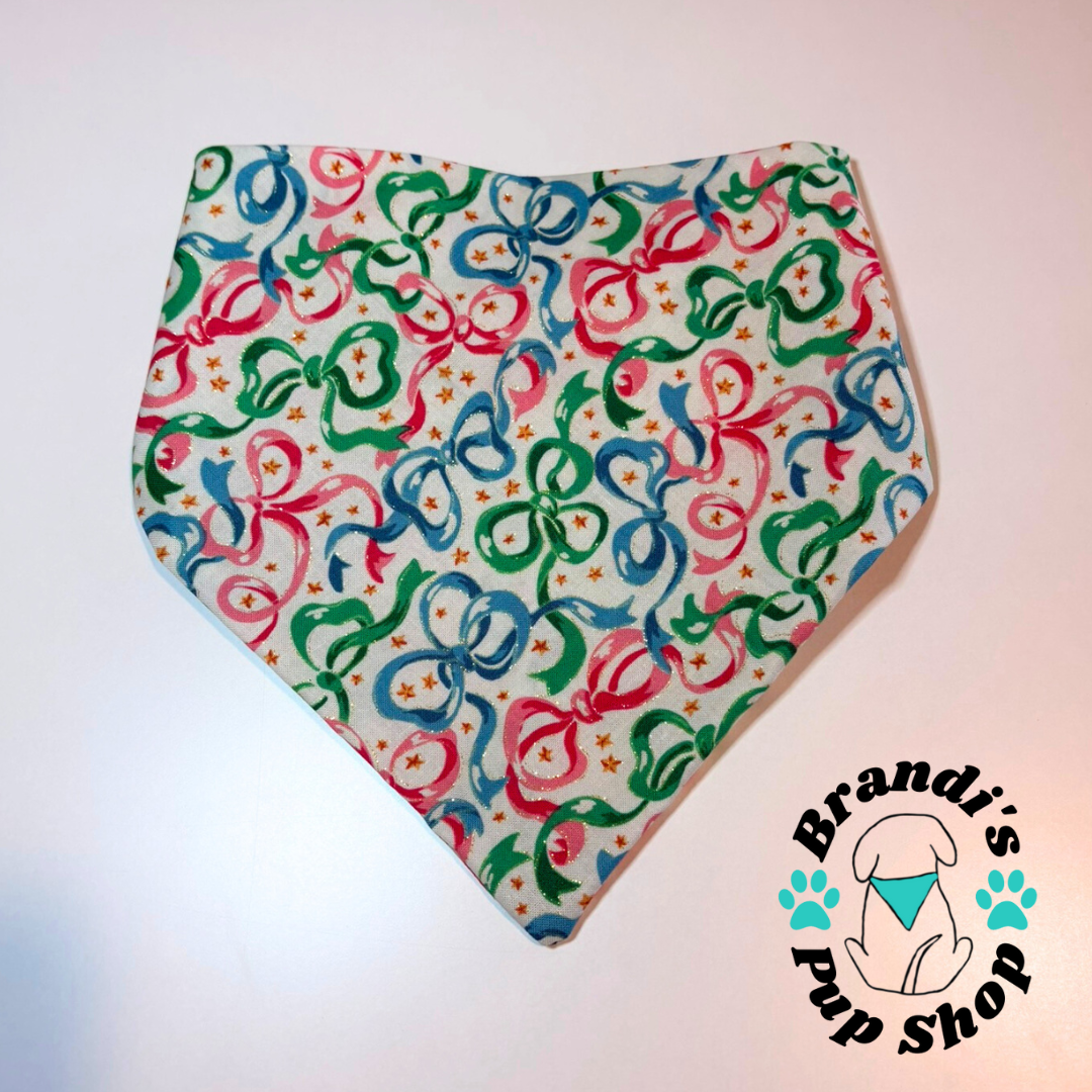 Glittery Bows Dog Bandana