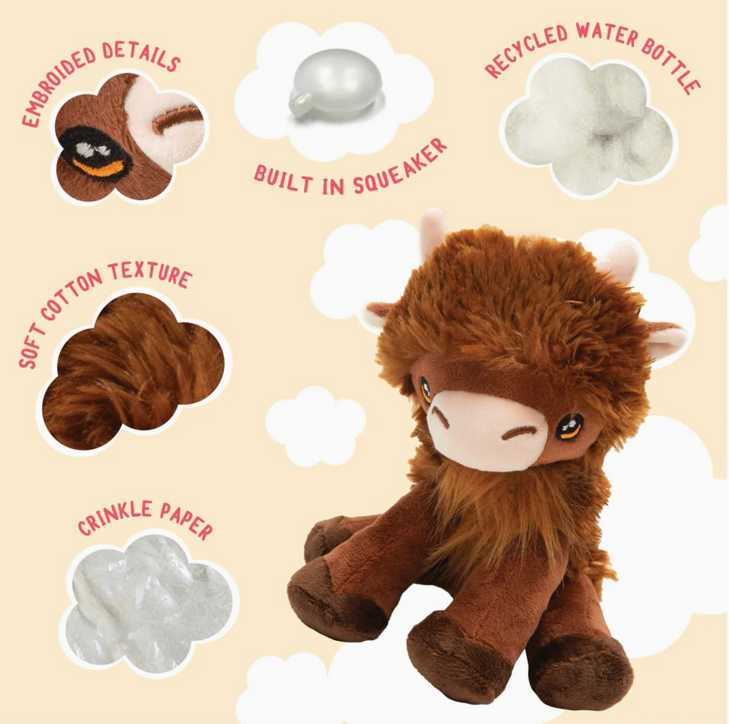 Highland Cow Dog Toy